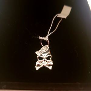 Sterling and Crystal skull pendant